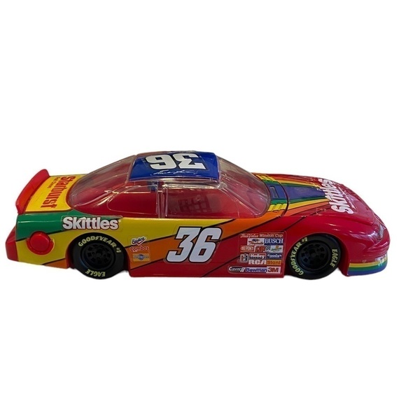 ERNIE IRVAN #36 Skittles NASCAR 1998 Car Candy Dispenser. Vintage - Picture 4 of 14